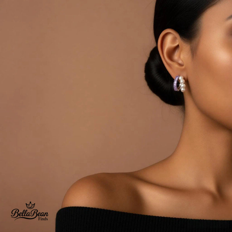 From Power Meeting to First Dance: Pearl & CZ Double Hoop Earrings for Women