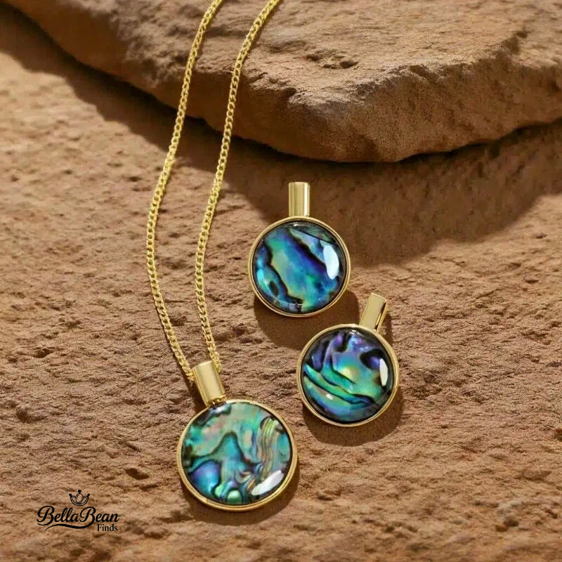 Ocean's Kaleidoscope: Handmade Abalone Shell Stud Earrings