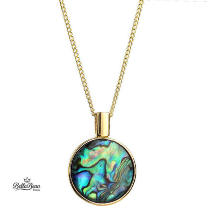Ocean's Kaleidoscope: Handmade Abalone Shell Pendant Necklace