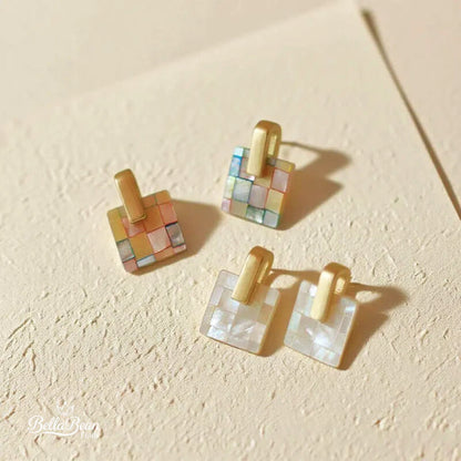 The Ode: Mother-of-Pearl Mosaic Stud Earrings | The Oceanic Verses
