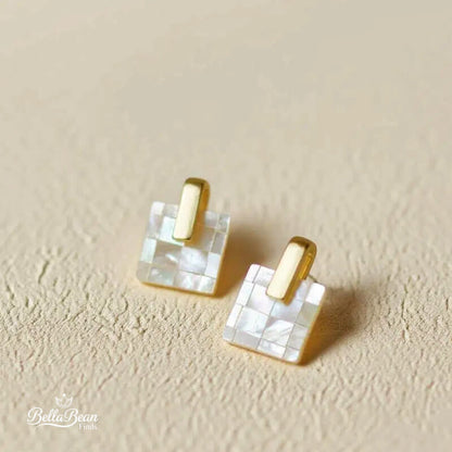 The Ode: Mother-of-Pearl Mosaic Stud Earrings | The Oceanic Verses