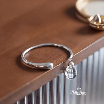 The Serenity Drop | Sterling Silver & Clear Quartz Crystal Bracelet