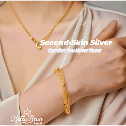 The Artisan 3D Lace Cuff: Sterling Silver Bracelet for Women with Hidden Sparkle