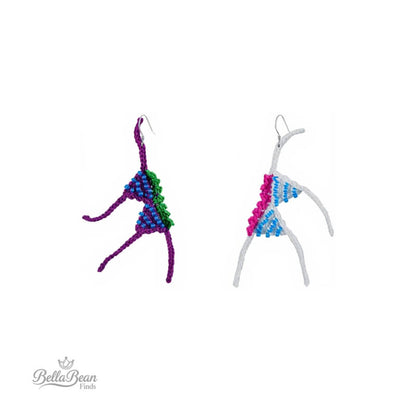 Asymmetric Hand-Crocheted Bikini Earrings - Lightweight Artistic Statement Piece