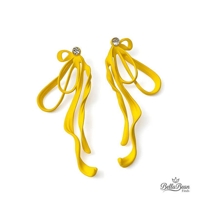 Sparkling 3D Bow Studs | Sculpted Ribbon Earrings with Rhinestones