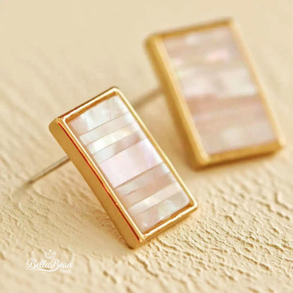 The Sonnet Stud Earrings: Hand-Inlaid White Butterfly Shell Mosaic | The Oceanic Verses Collection