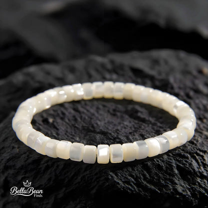 Straight Cut Shell Bracelet, Natural White Butterfly & Turban Shell | The Oceanic Verses Collection