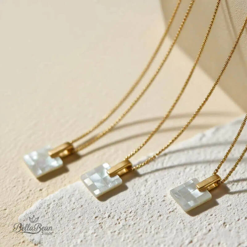 The Ode: Mother-of-Pearl Mosaic Pendant Necklace | The Oceanic Verses