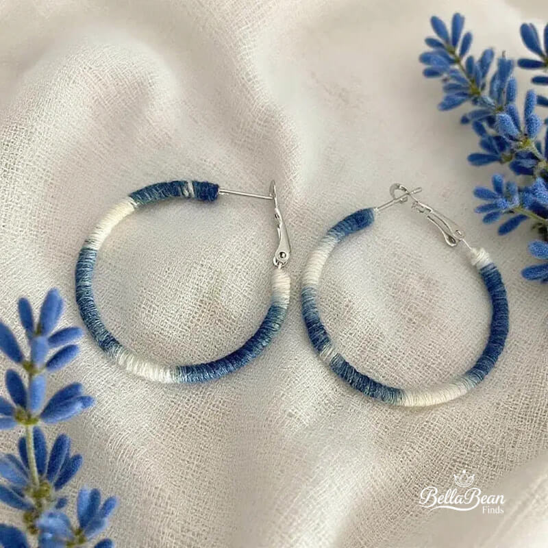 The Artisan Upgrade: Hand-Wrapped Indigo Hoops for Your Favorite Denim & Tee