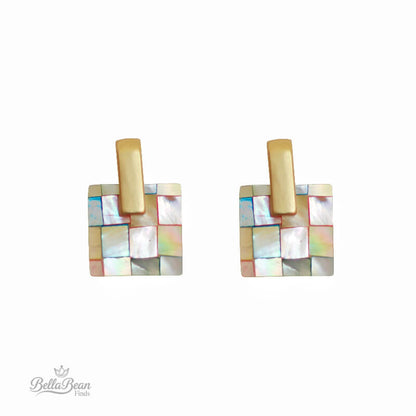 The Ode: Mother-of-Pearl Mosaic Stud Earrings | The Oceanic Verses