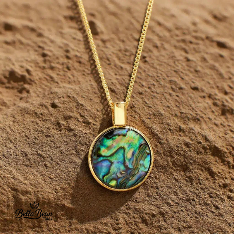 Ocean's Kaleidoscope: Handmade Abalone Shell Pendant Necklace