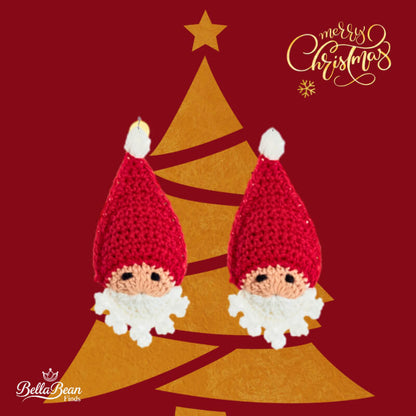 Hand-Crochet Santa Claus Earrings | Unique Christmas Gift, Festive Miniature Art