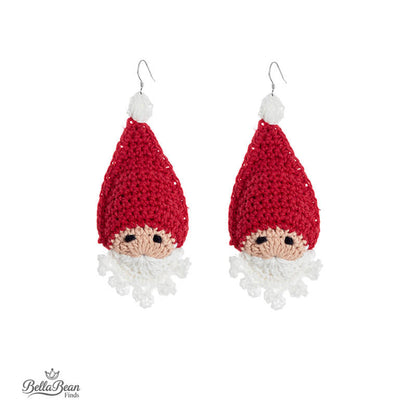 Hand-Crochet Santa Claus Earrings | Unique Christmas Gift, Festive Miniature Art