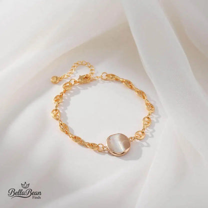 Oceanic Verses: The Anchor Link Cuff | Gilded Chain & Iridescent MOP