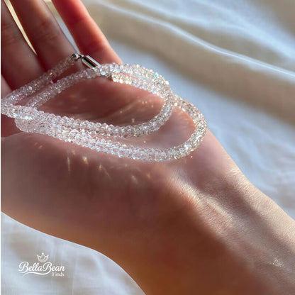 The Absolute Light Algorithm: A Crystalline Manifesto of Calculated Radiance | Precision Faceted Crystal Bead Necklace