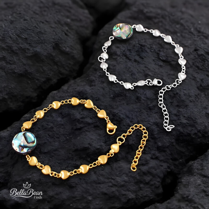 The Nautical Knot Bracelet: Pavé Diamond or Heart Link with Abalone Shell | The Oceanic Verses