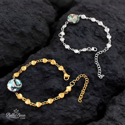 The Nautical Knot Bracelet: Pavé Diamond or Heart Link with Abalone Shell | The Oceanic Verses