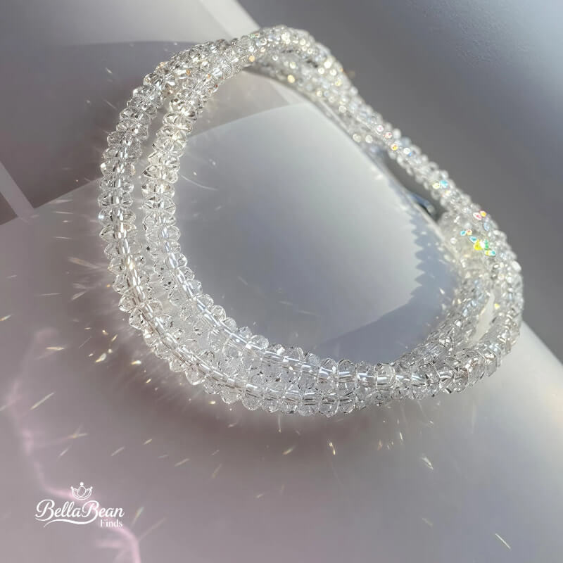The Absolute Light Algorithm: A Crystalline Manifesto of Calculated Radiance | Precision Faceted Crystal Bead Necklace