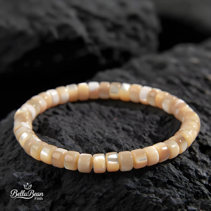 Straight Cut Shell Bracelet, Natural White Butterfly & Turban Shell | The Oceanic Verses Collection