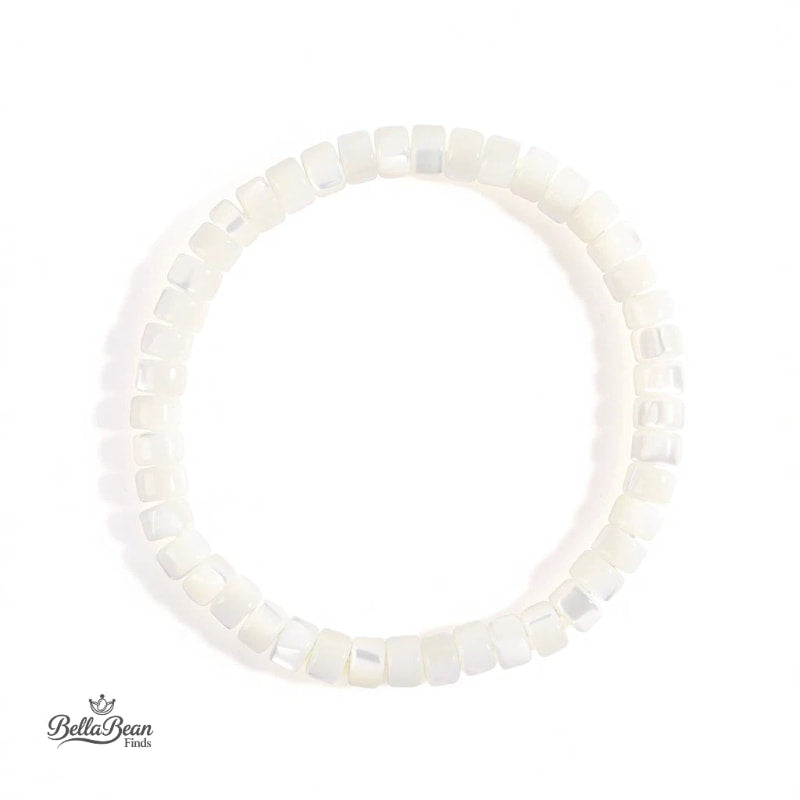 Straight Cut Shell Bracelet, Natural White Butterfly & Turban Shell | The Oceanic Verses Collection