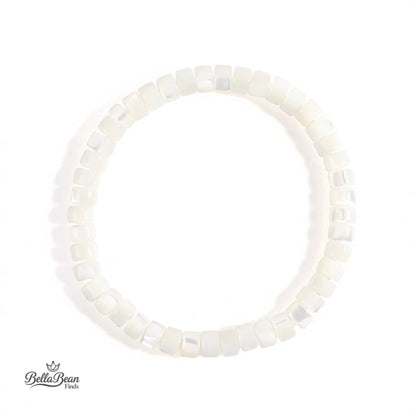 Straight Cut Shell Bracelet, Natural White Butterfly & Turban Shell | The Oceanic Verses Collection