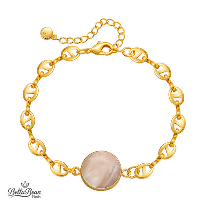 Oceanic Verses: The Anchor Link Cuff | Gilded Chain & Iridescent MOP