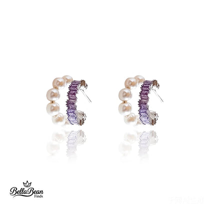 From Power Meeting to First Dance: Pearl & CZ Double Hoop Earrings for Women