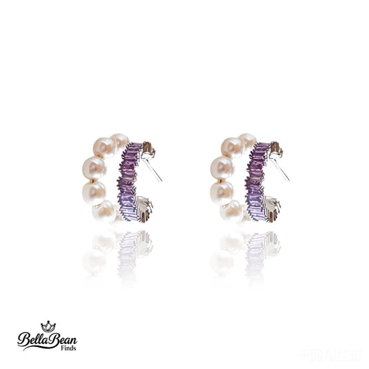 From Power Meeting to First Dance: Pearl & CZ Double Hoop Earrings for Women