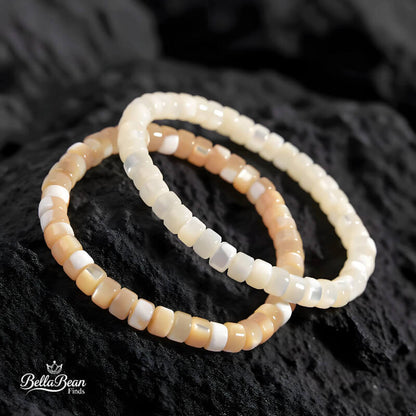 Straight Cut Shell Bracelet, Natural White Butterfly & Turban Shell | The Oceanic Verses Collection