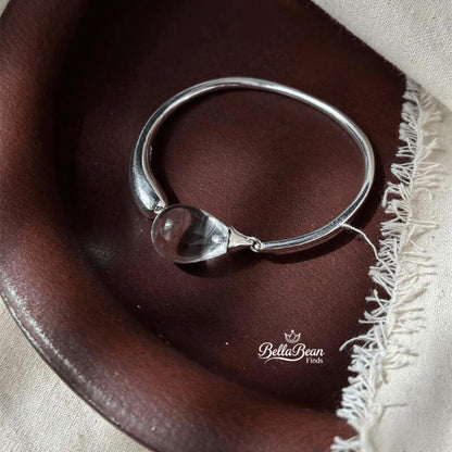 The Serenity Drop | Sterling Silver & Clear Quartz Crystal Bracelet