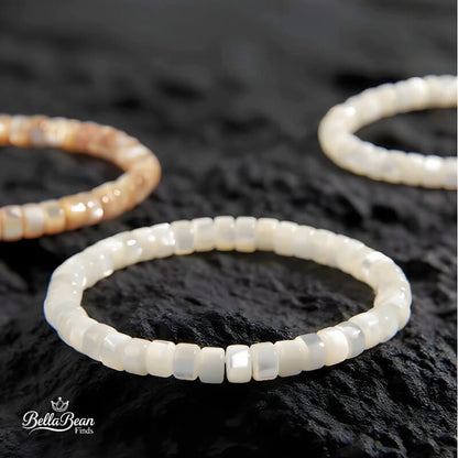 Straight Cut Shell Bracelet, Natural White Butterfly & Turban Shell | The Oceanic Verses Collection