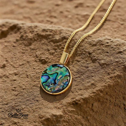 Ocean's Kaleidoscope: Handmade Abalone Shell Pendant Necklace