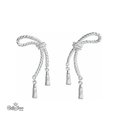 The Silver Sway: Fluid Knot & Tassel Earrings in Solid 925 Sterling Silver