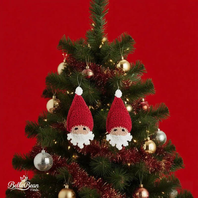 Hand-Crochet Santa Claus Earrings | Unique Christmas Gift, Festive Miniature Art