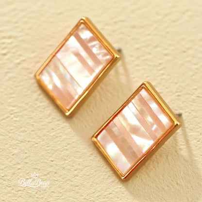 The Sonnet Stud Earrings: Hand-Inlaid White Butterfly Shell Mosaic | The Oceanic Verses Collection