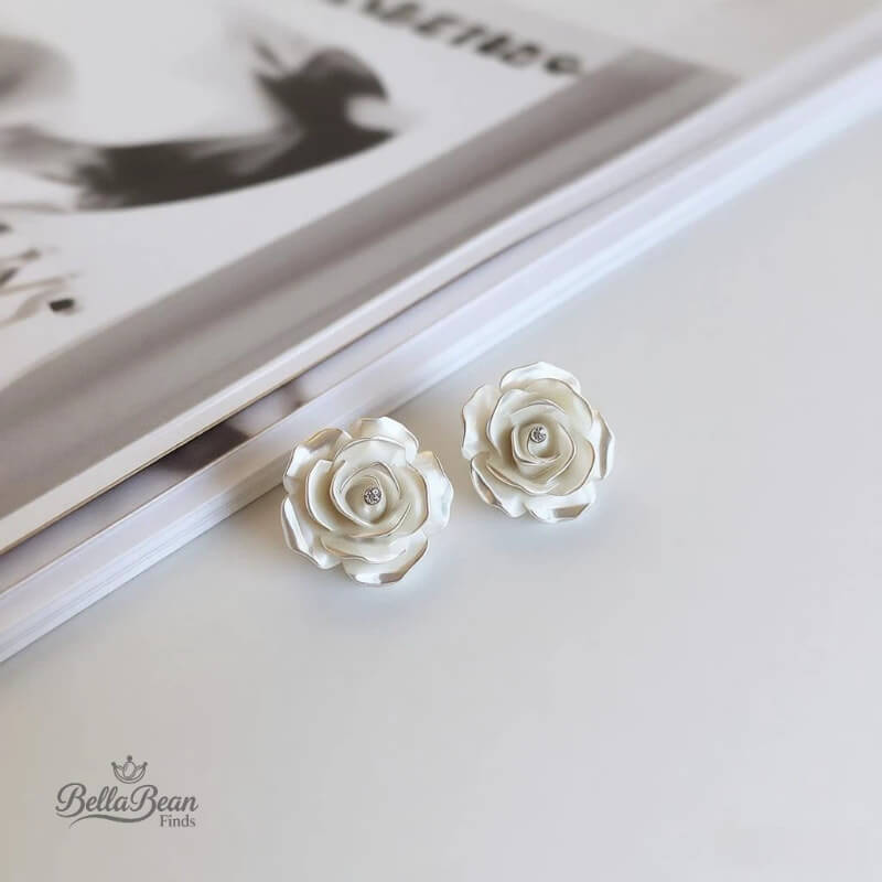 White Camellia Stud Earrings - Your Peaceful Oasis in a Busy World