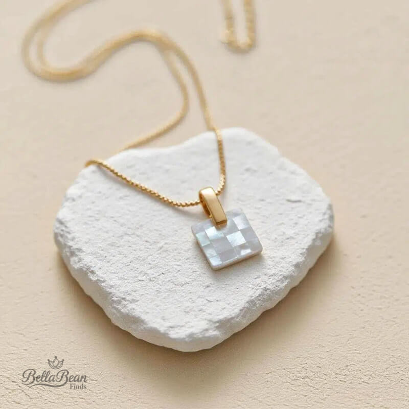 The Ode: Mother-of-Pearl Mosaic Pendant Necklace | The Oceanic Verses