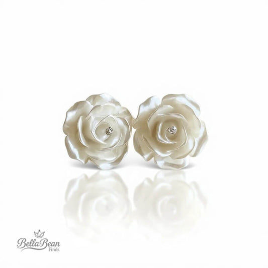 White Camellia Stud Earrings - Your Peaceful Oasis in a Busy World